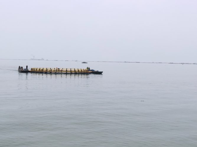 Haosail finished the assembly of the copper alloy net on Dia.20m aquaculture cage